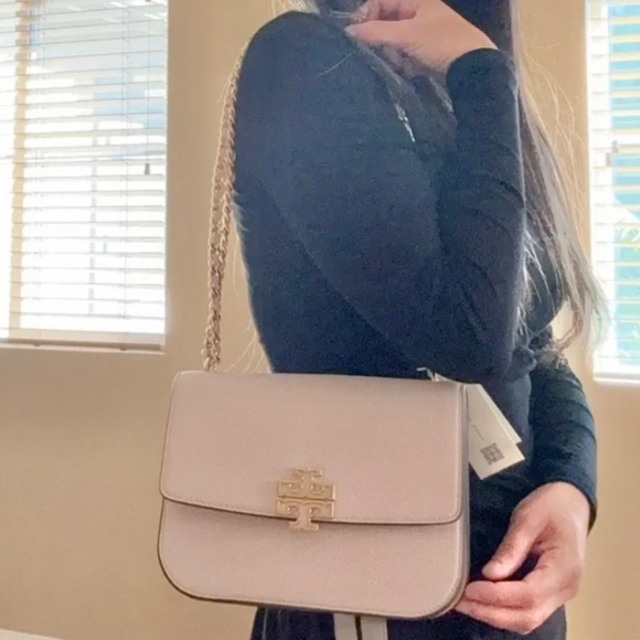 Tory Burch Britten Small Adjustable Shoulder Bag Light Pink with Gold Chain - Picture 7 of 9